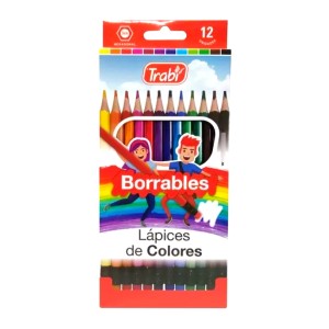 LAPIZ DE RESINA TRABI LARGOS BORRABLE x 12u
